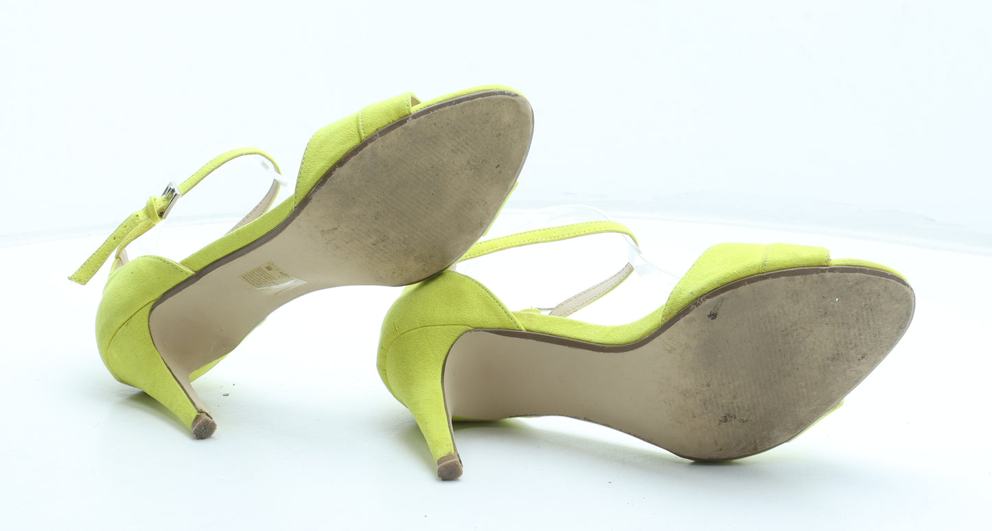 Red Herring Womens Yellow Polyurethane Strappy Heel UK