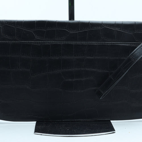 Atmosphere Womens Black Polyurethane Clutch Size Small - Croc Texture