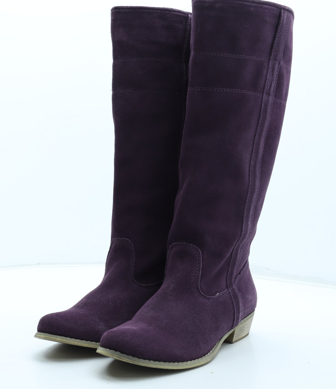 La Redoute Womens Purple Leather Bootie Boot UK