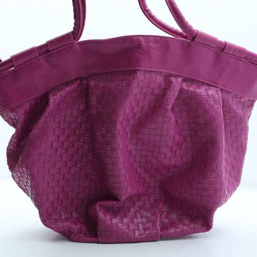 Bershka Womens Pink Geometric Polyurethane Top Handle Bag Size Large