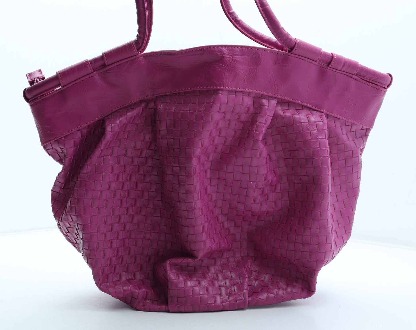 Bershka Womens Pink Geometric Polyurethane Top Handle Bag Size Large