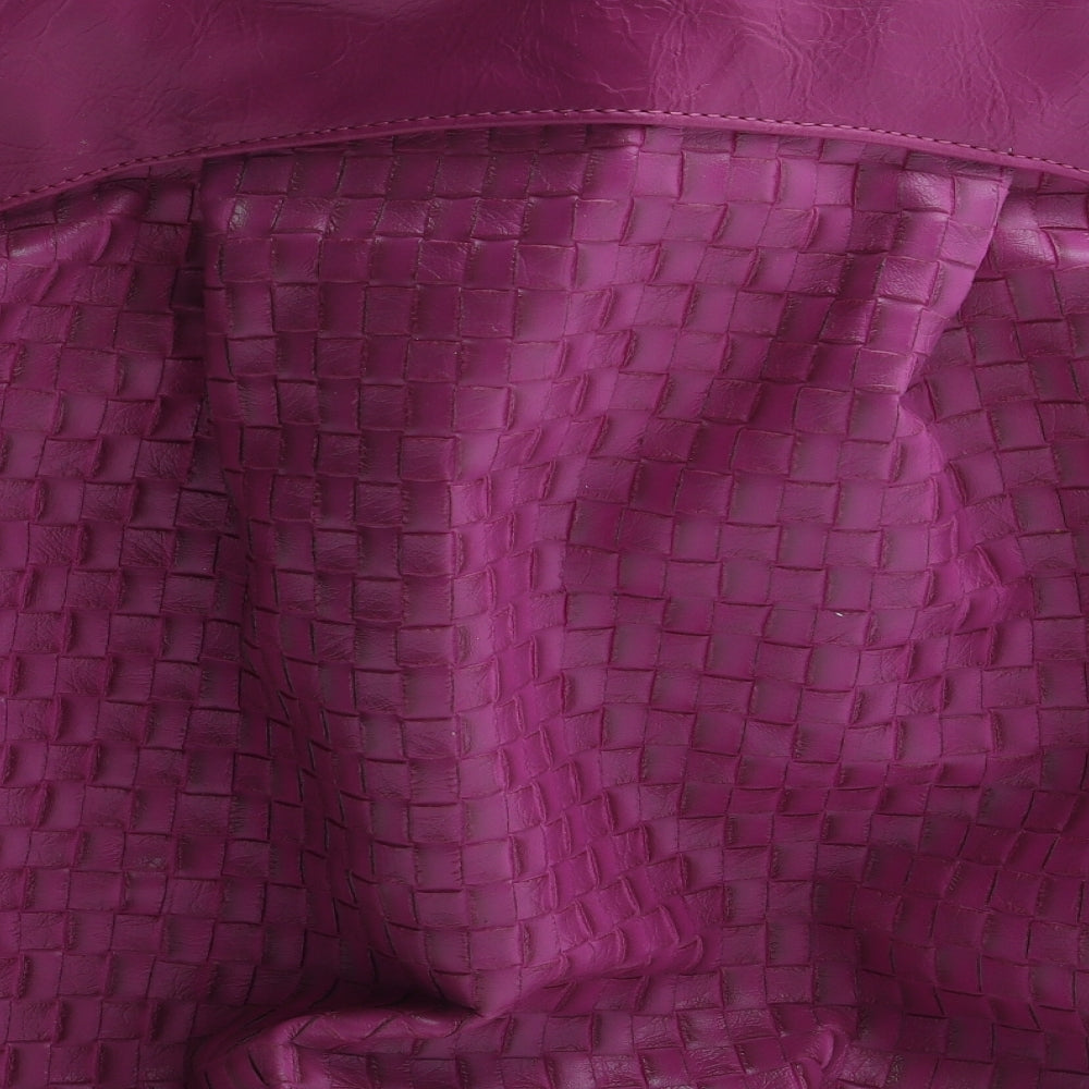 Bershka Womens Pink Geometric Polyurethane Top Handle Bag Size Large