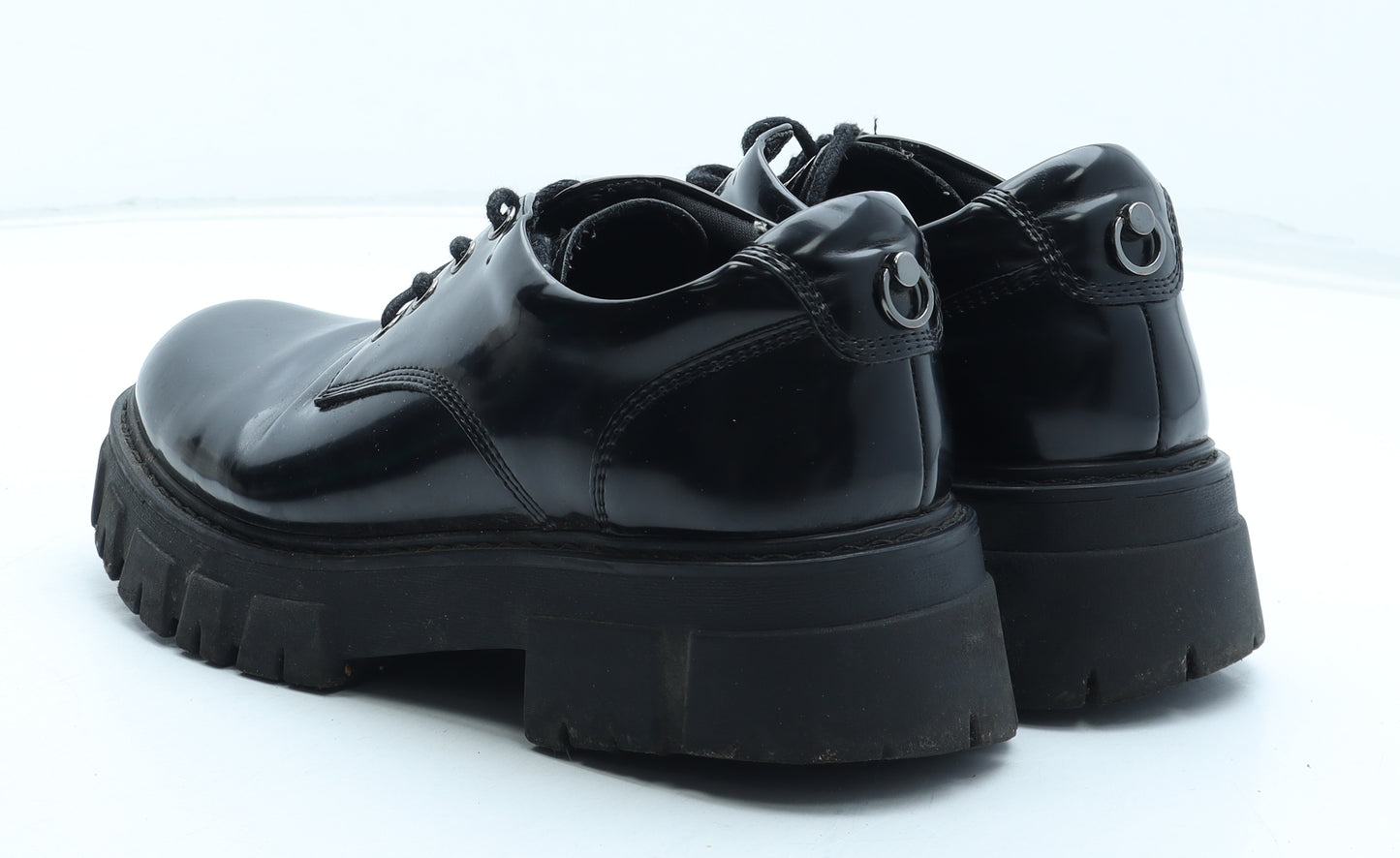 Preworn Womens Black Polyurethane Oxford Casual UK