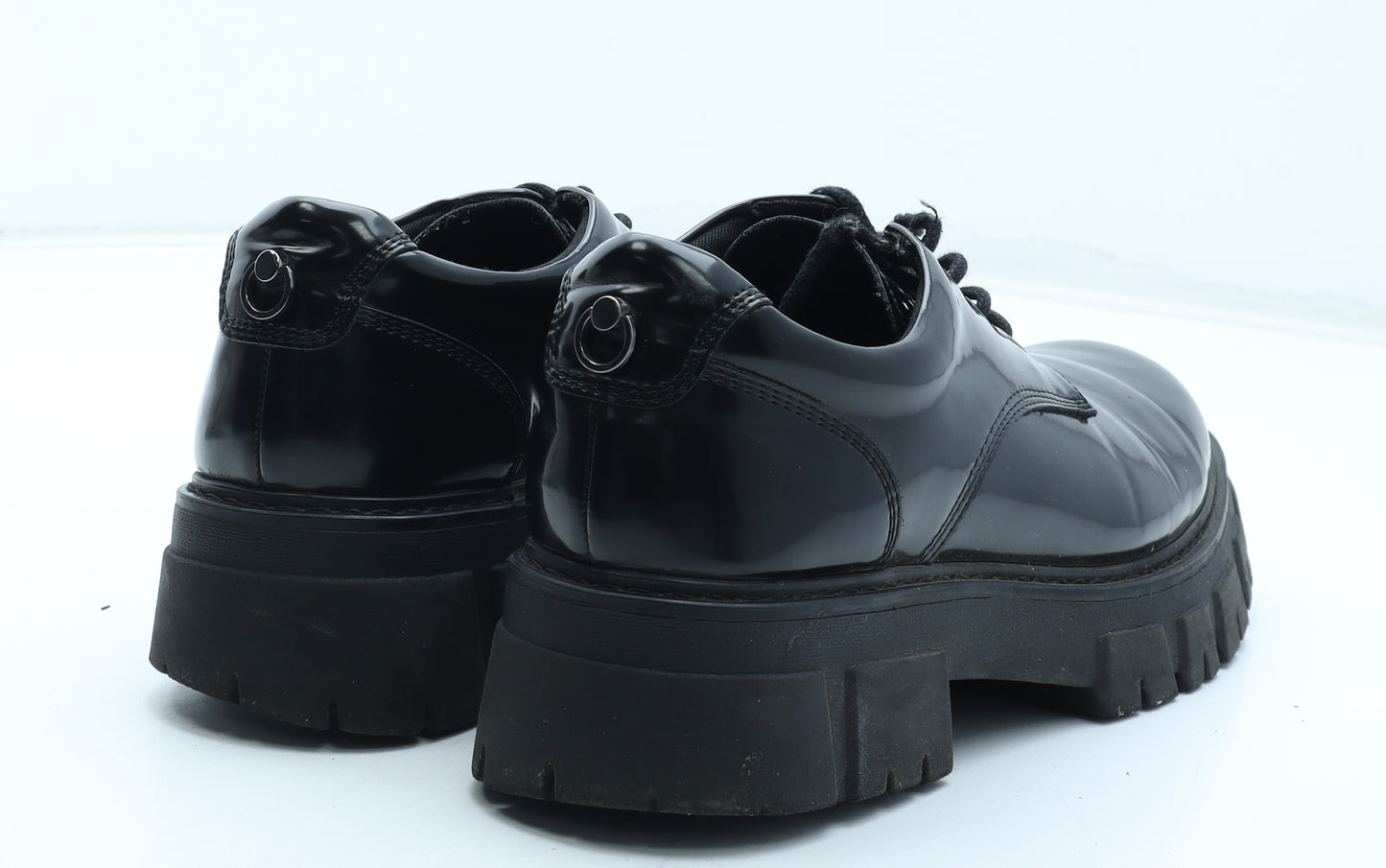 Preworn Womens Black Polyurethane Oxford Casual UK