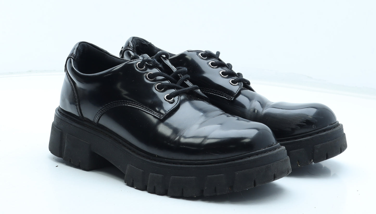 Preworn Womens Black Polyurethane Oxford Casual UK