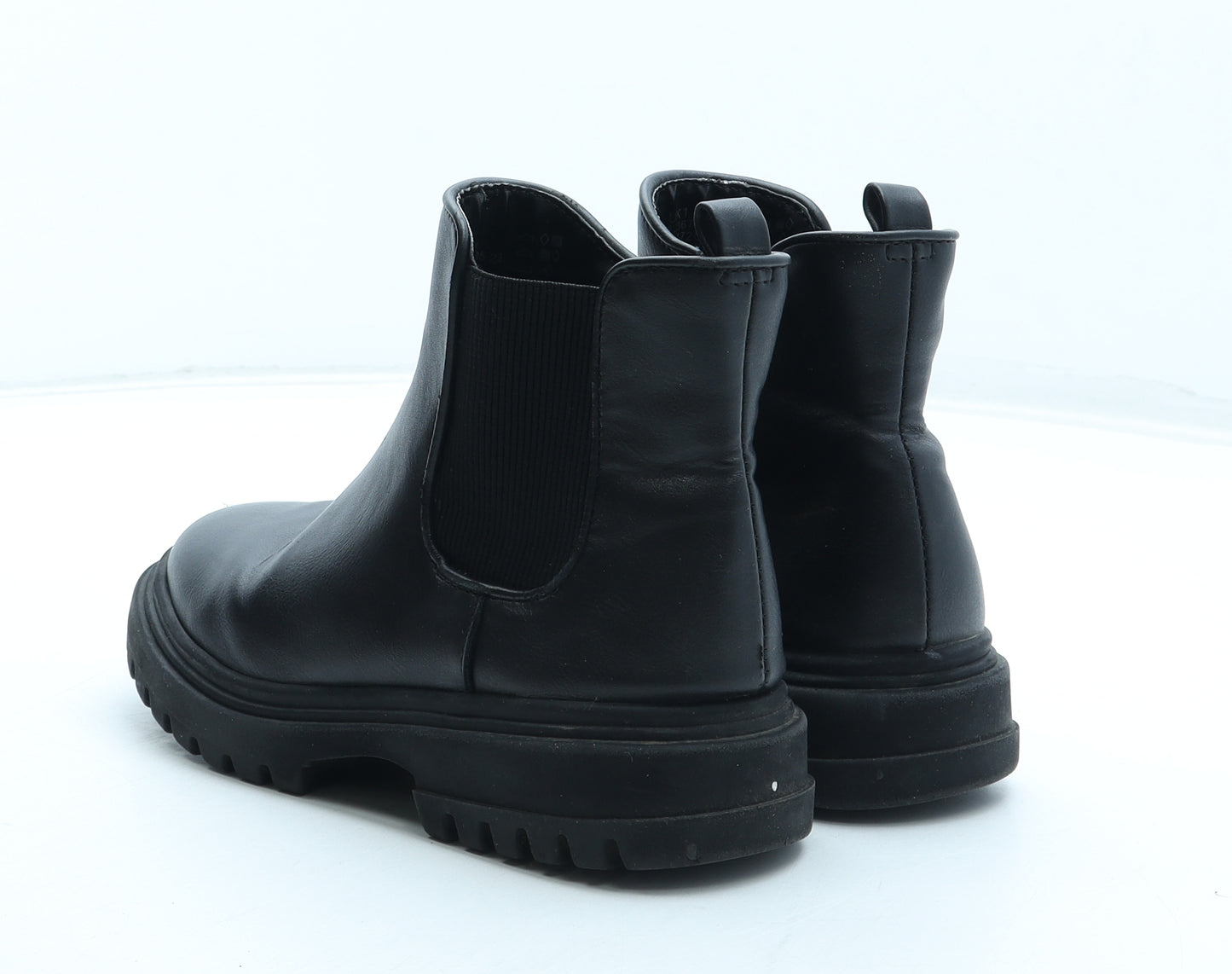 Marks and Spencer Girls Black Polyurethane Chelsea Boot UK 1