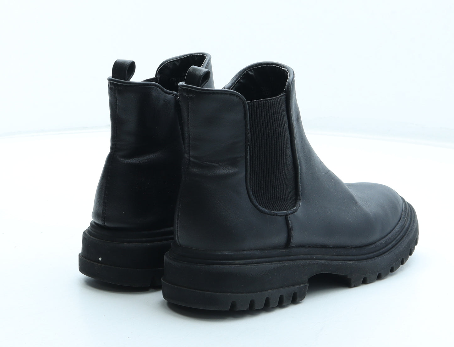 Marks and Spencer Girls Black Polyurethane Chelsea Boot UK 1