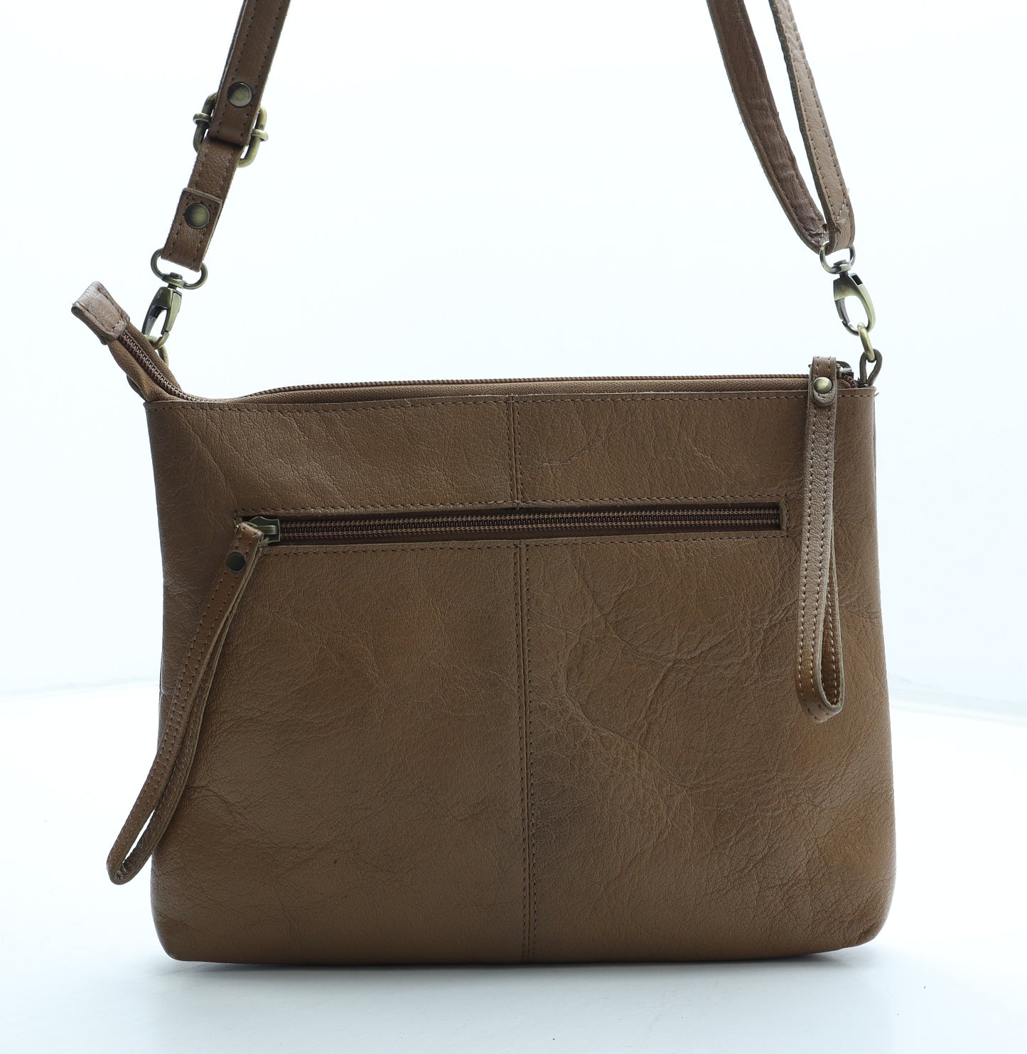 Rowallan Womens Brown Polyurethane Crossbody Size Medium