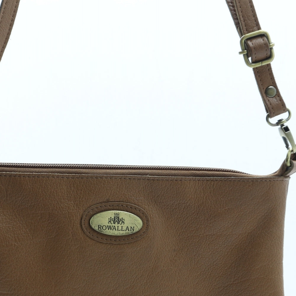 Rowallan Womens Brown Polyurethane Crossbody Size Medium