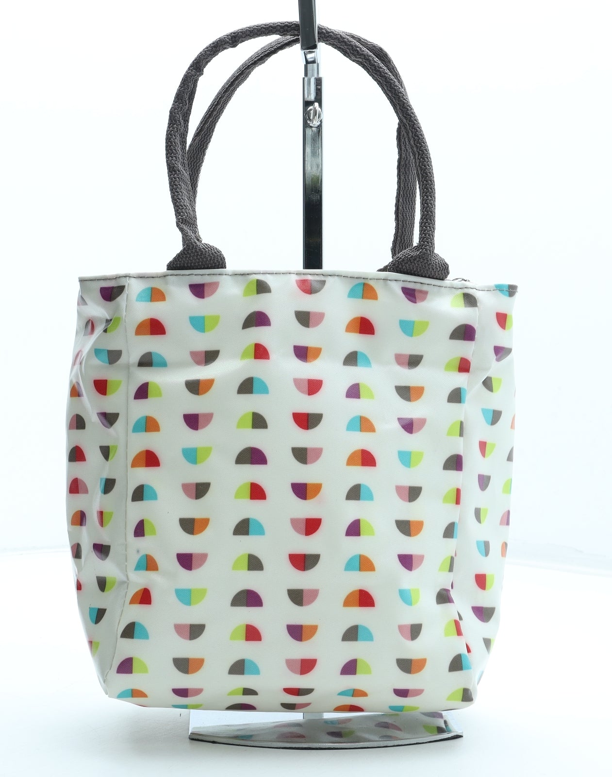 gabrielle Womens Multicoloured Geometric Polyurethane Top Handle Bag Size Small