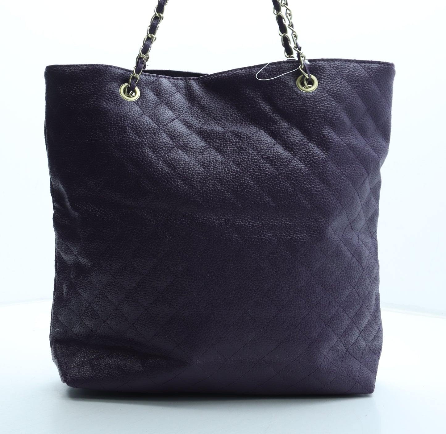 Preworn Womens Purple Polyurethane Top Handle Bag Size Large