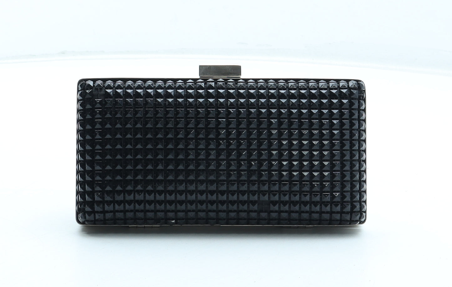 Preworn Womens Black Solid Plastic Clutch Size Small