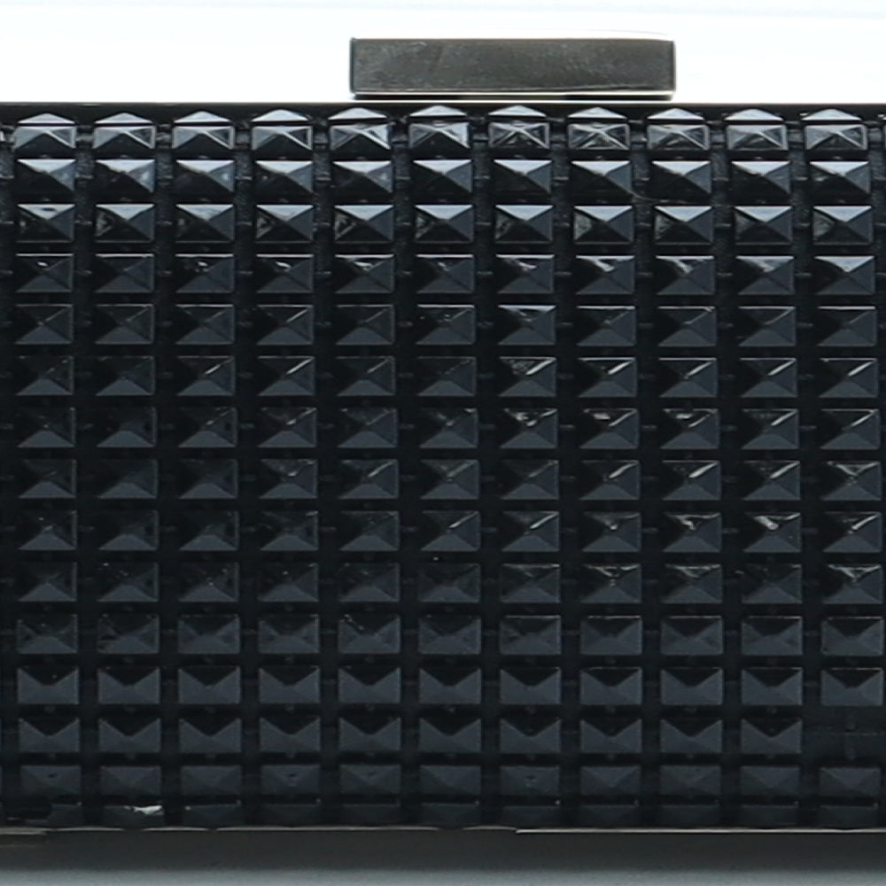 Preworn Womens Black Solid Plastic Clutch Size Small