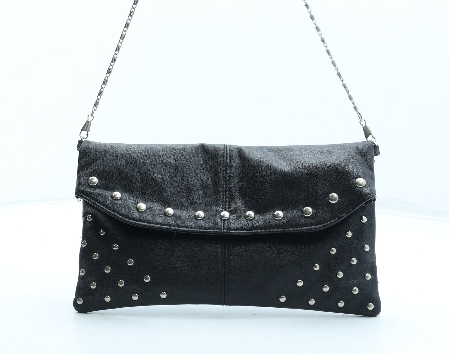 Bjoux Terner Womens Black Polyurethane Clutch Size Small