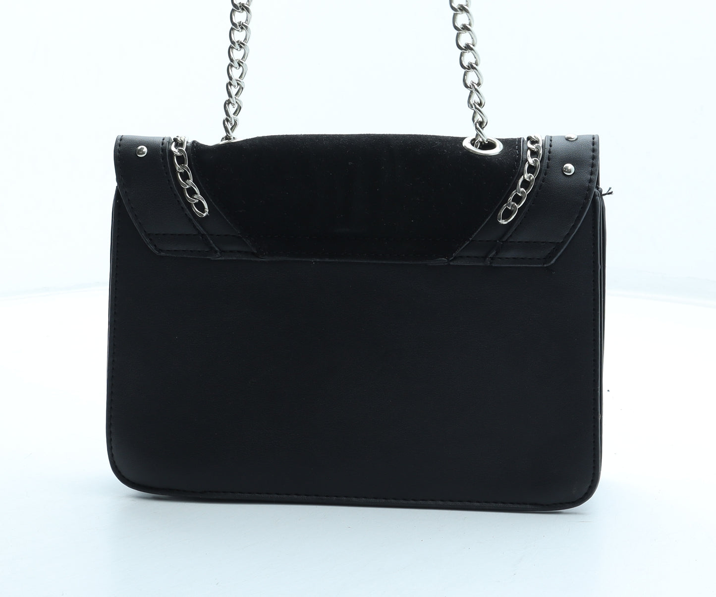 Primark Womens Black Geometric Polyurethane Shoulder Bag Size Small