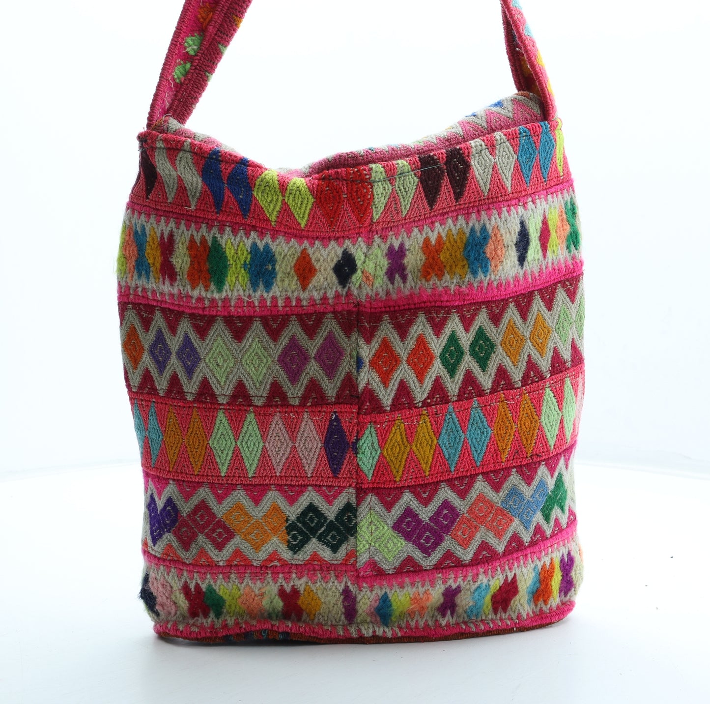 Preworn Womens Multicoloured Geometric Polyester Crossbody Size Medium