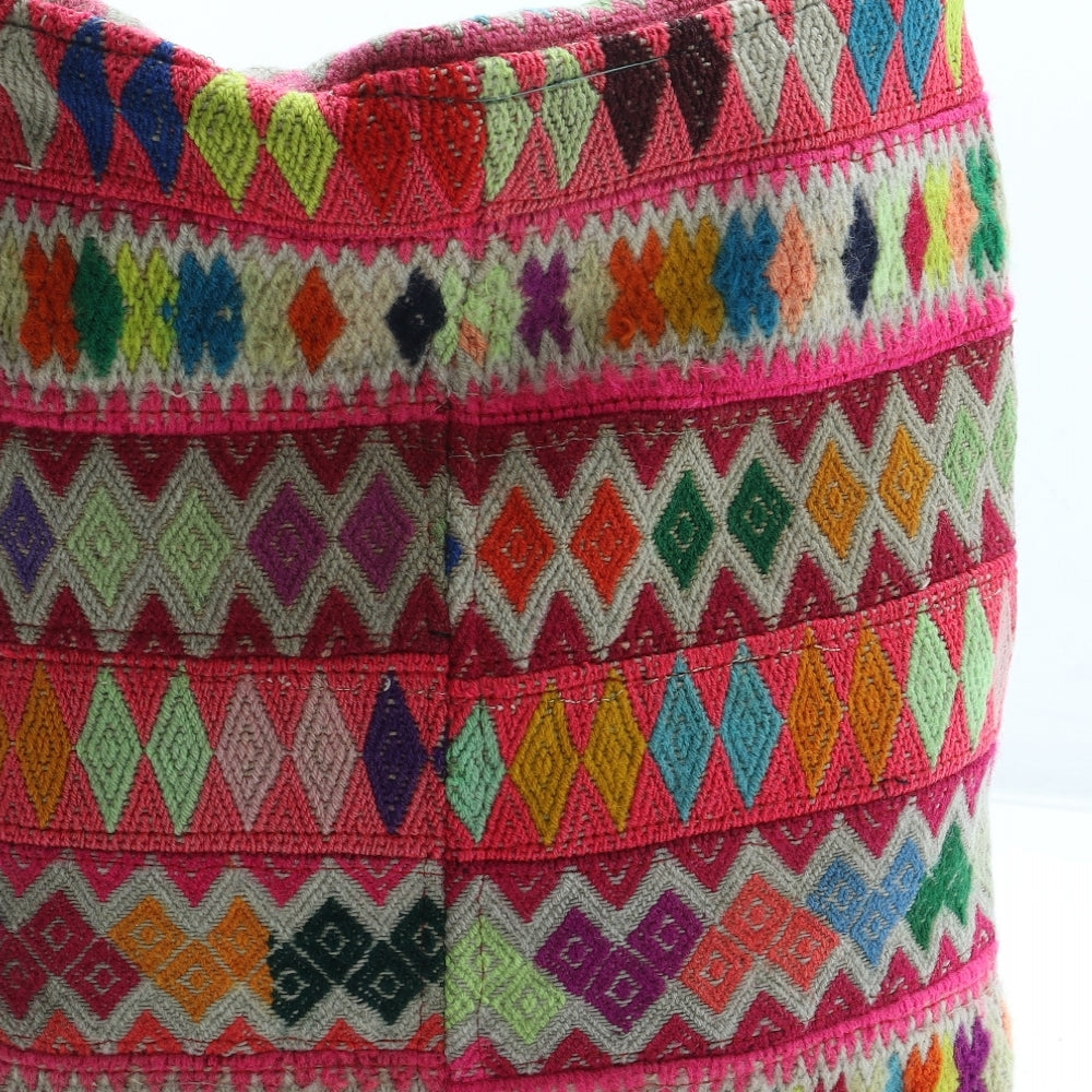 Preworn Womens Multicoloured Geometric Polyester Crossbody Size Medium