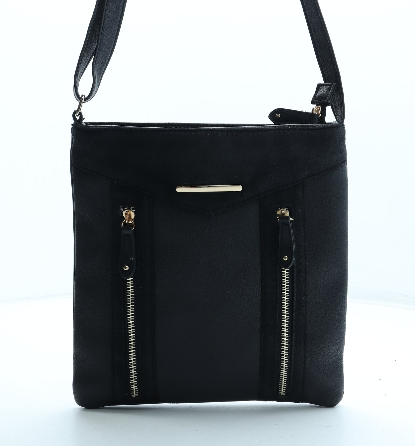 Atmosphere Womens Black Polyurethane Crossbody Size Small