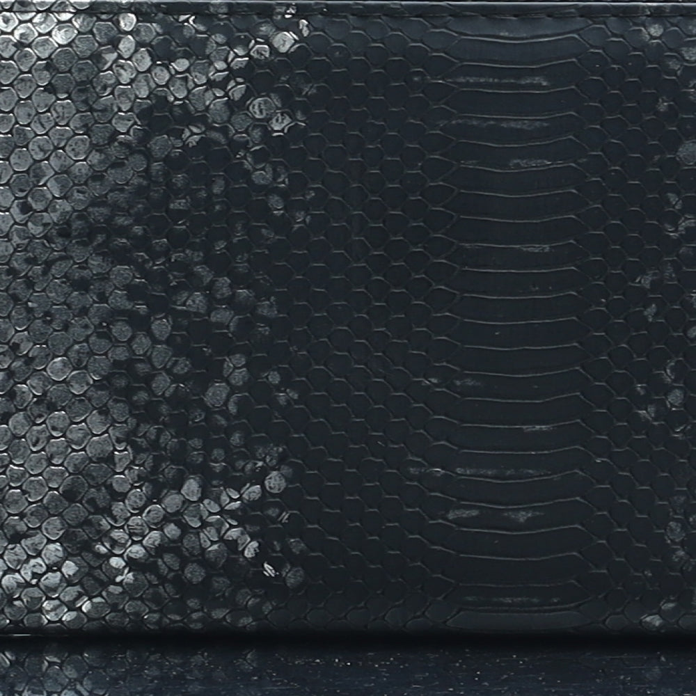 Equilibrium Womens Black Animal Print Polyurethane Bow Tie Wallet Size S - Snakeskin Pattern