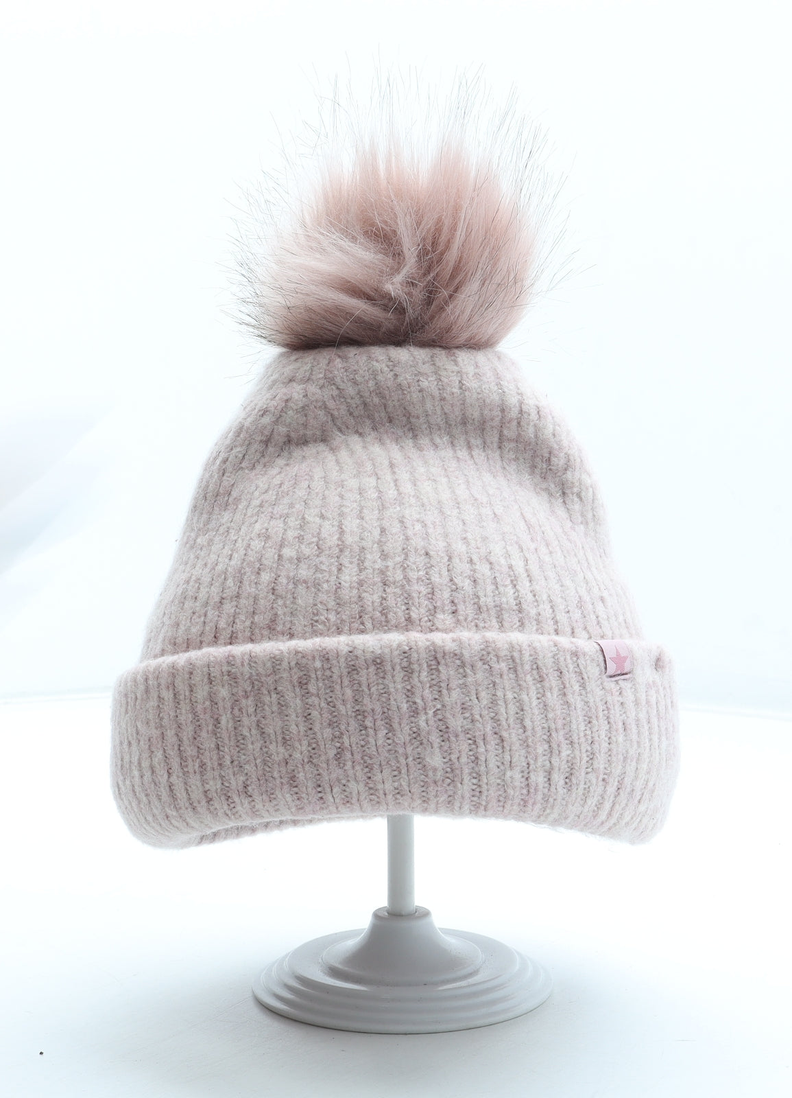 NEXT Girls Pink Acrylic Bobble Hat Size S - Size 7-10 Years