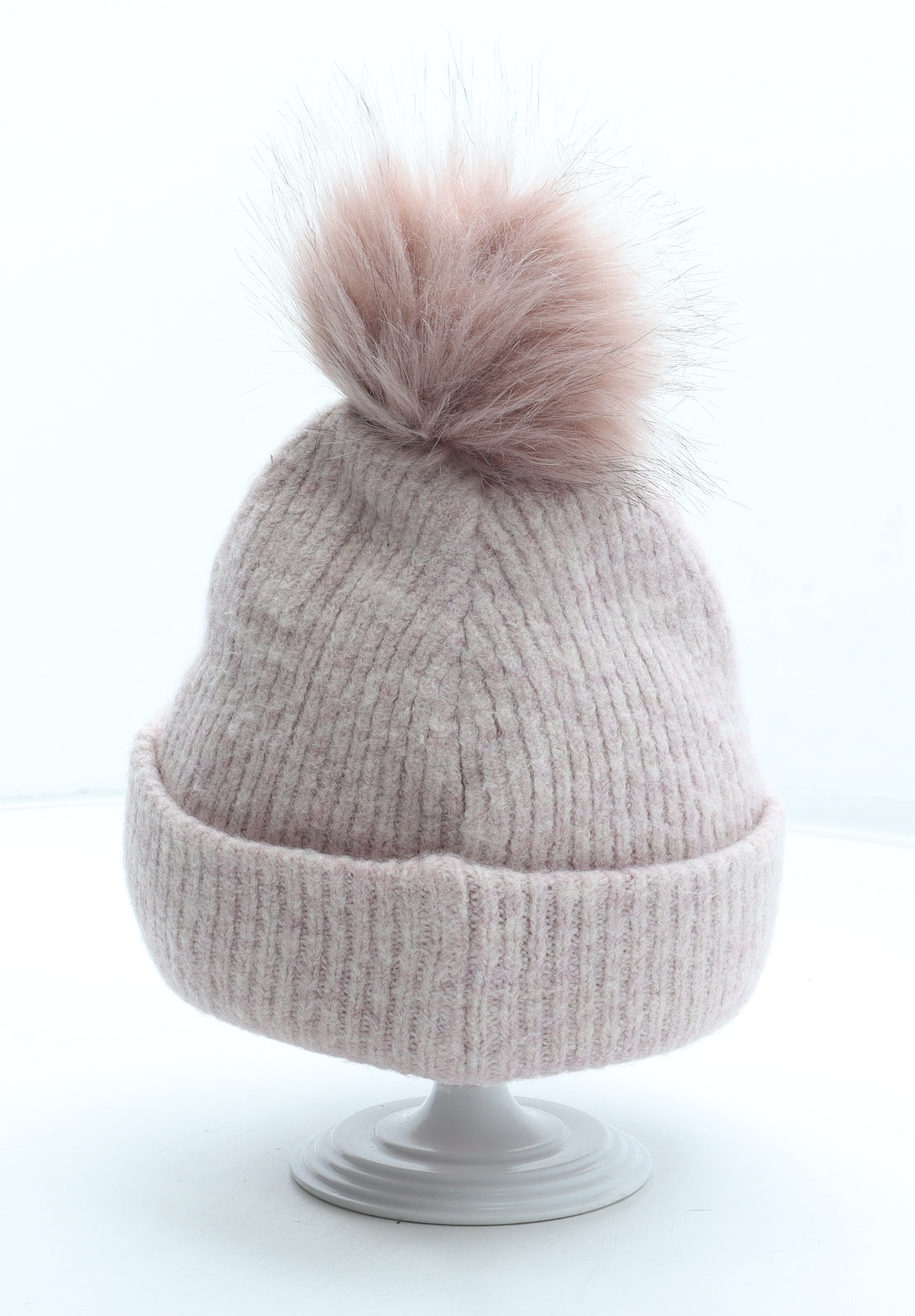 NEXT Girls Pink Acrylic Bobble Hat Size S - Size 7-10 Years