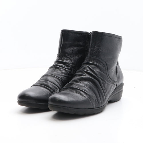 Marks and Spencer Womens Black Leather Bootie Boot UK