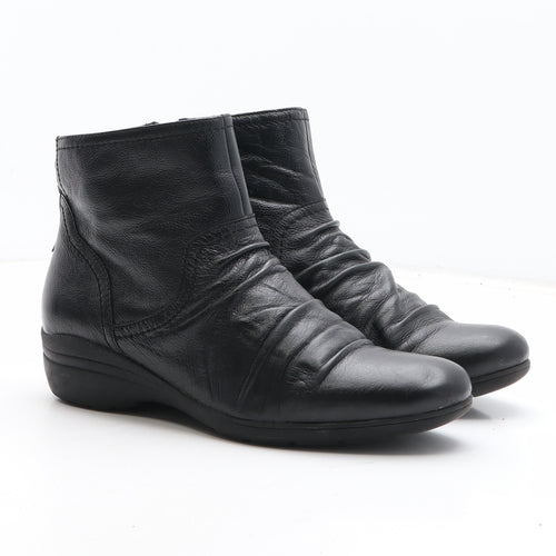 Marks and Spencer Womens Black Leather Bootie Boot UK