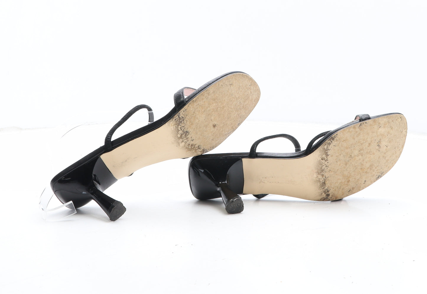 Faith Womens Black Synthetic Thong Heel UK