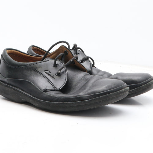 Clarks Mens Black Leather Oxford Casual UK 6