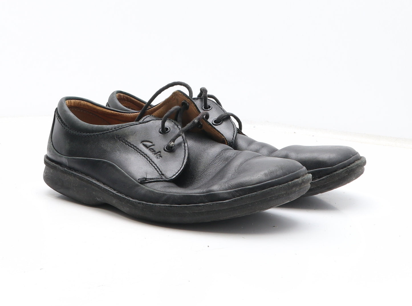 Clarks Mens Black Leather Oxford Casual UK 6