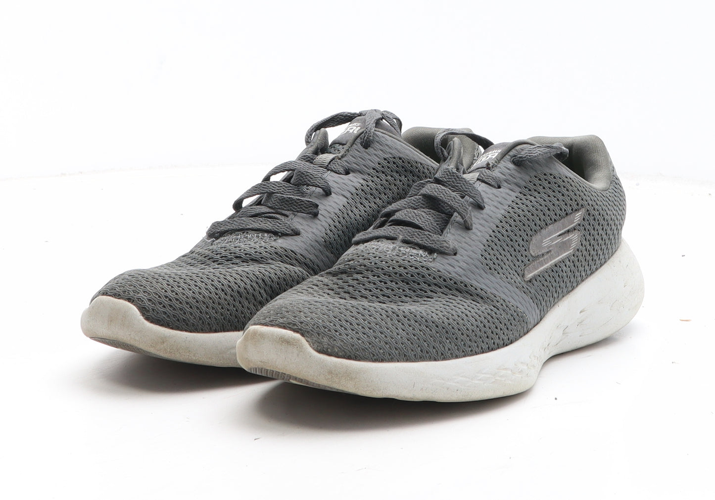 Skechers Womens Grey Fabric Trainer UK