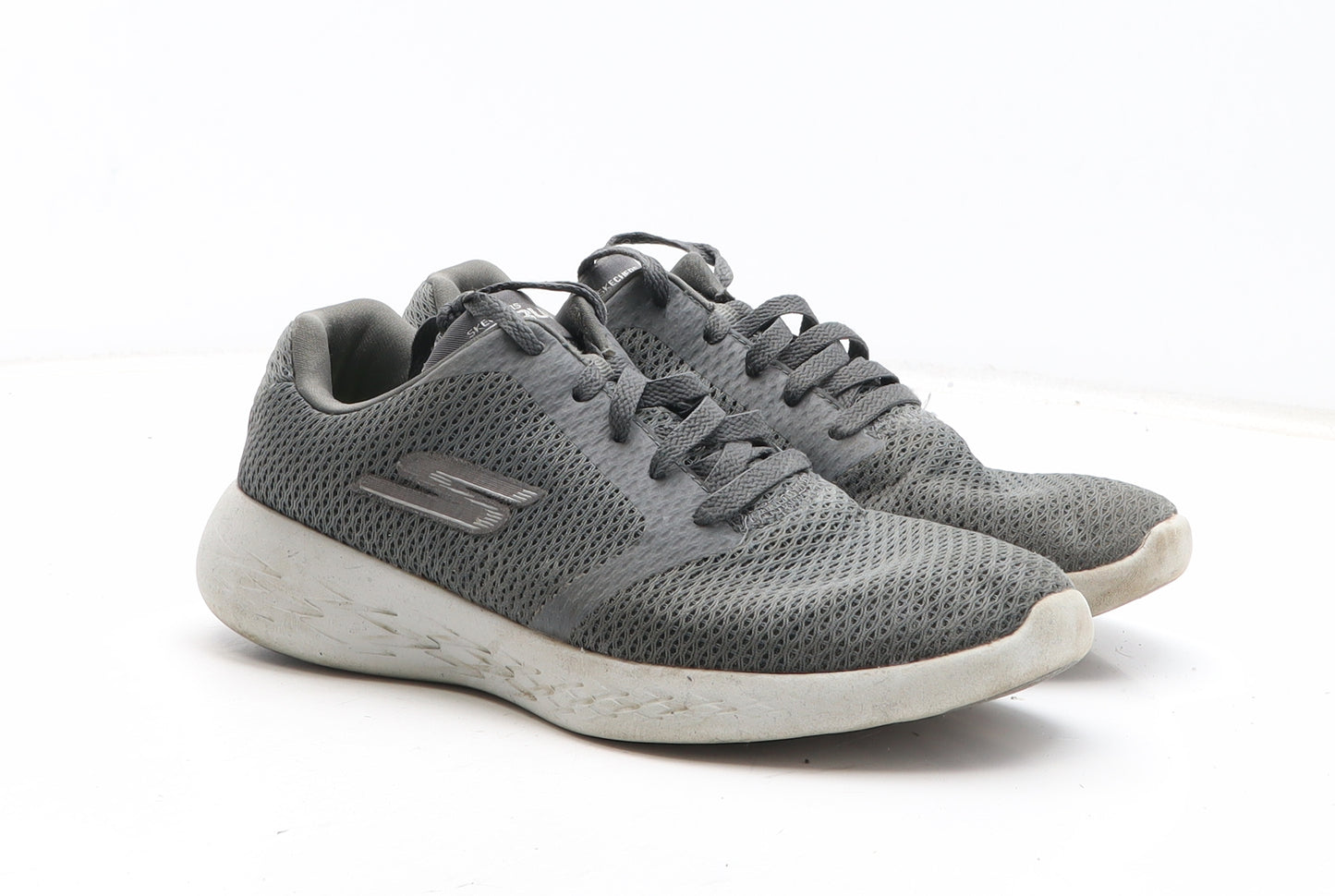 Skechers Womens Grey Fabric Trainer UK