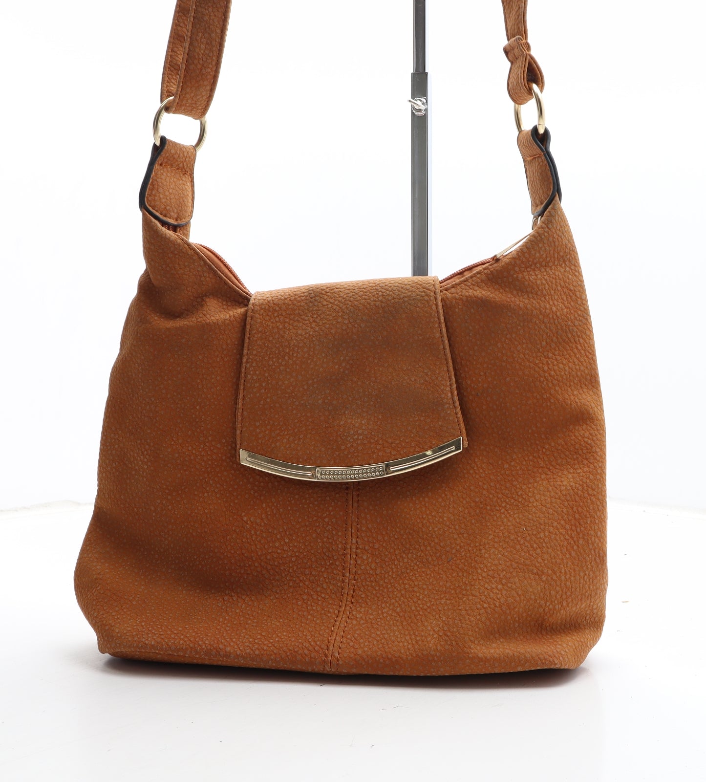 Preworn Womens Brown PVC Crossbody Size Medium