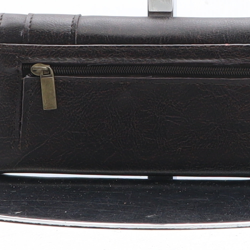 Preworn Womens Brown Leather Bow Tie Wallet Size S