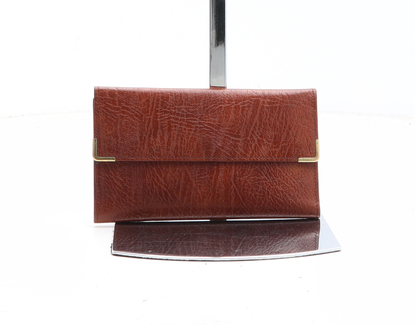 Preworn Womens Brown Polyurethane Bow Tie Wallet Size S