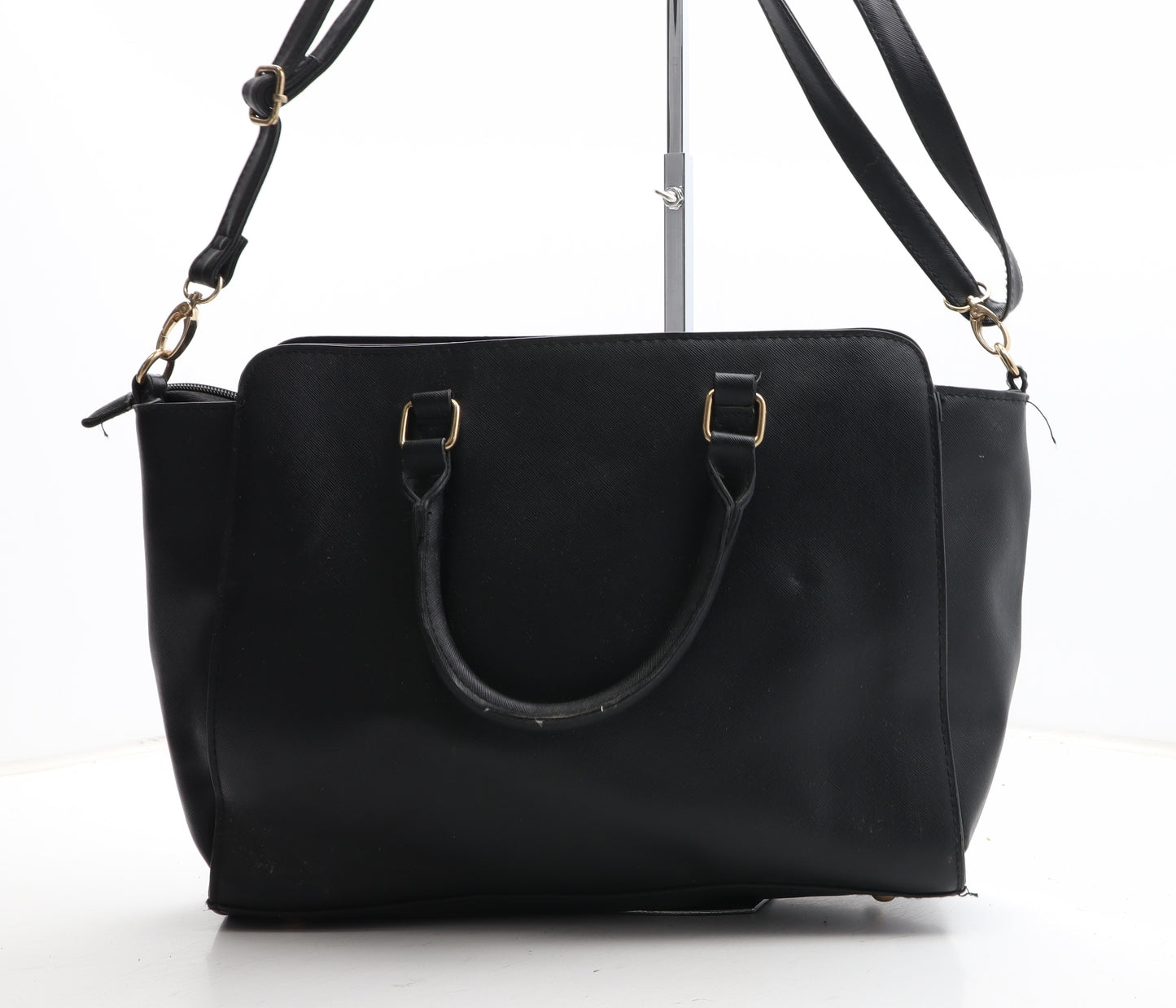 Atmosphere Womens Black Animal Print Polyurethane Hobo Bag Size Medium - Snakeskin Pattern