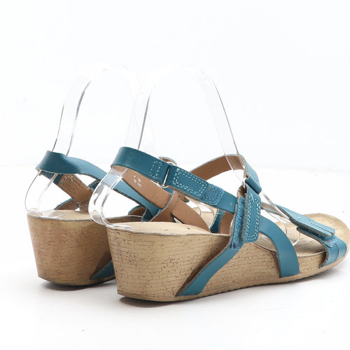 Clarks Womens Green Synthetic Strappy Heel UK - UK Size Estimated 7
