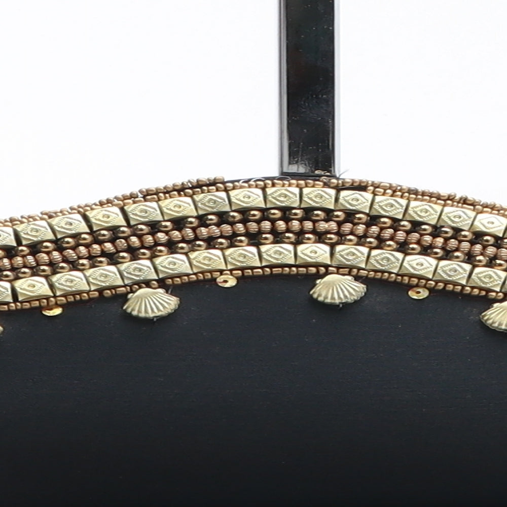 Preworn Womens Black Polyester Clutch Size Medium