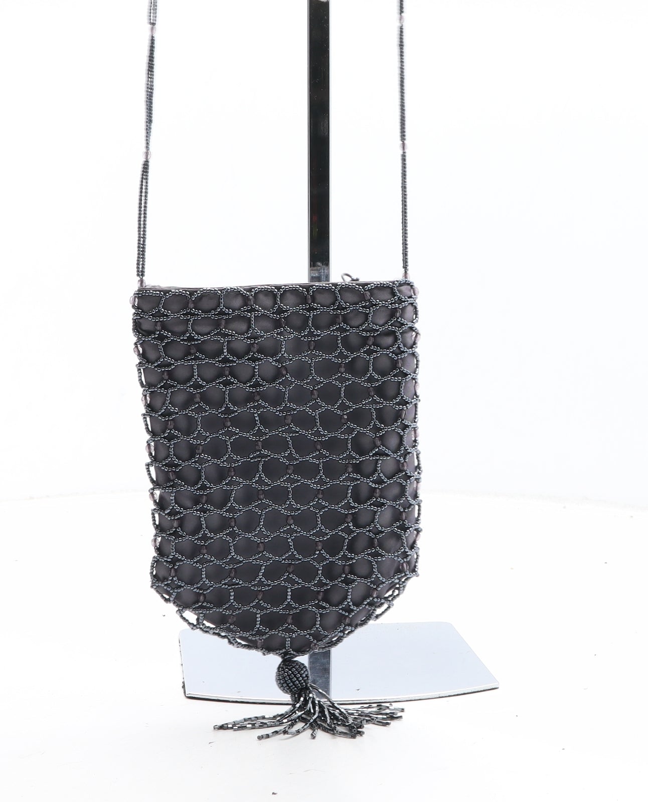 Preworn Womens Grey Polyester Crossbody Size Small