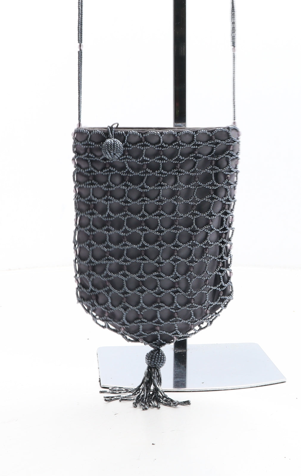 Preworn Womens Grey Polyester Crossbody Size Small