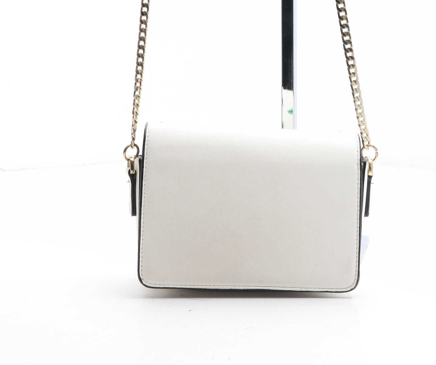 Topshop Womens White Floral Polyurethane Shoulder Bag Size Small