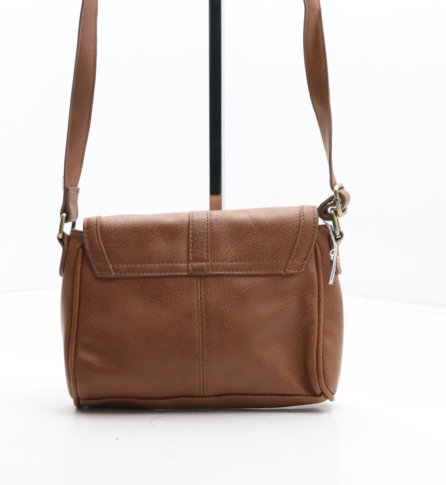 Accessorize Womens Brown Polyurethane Crossbody Size Small