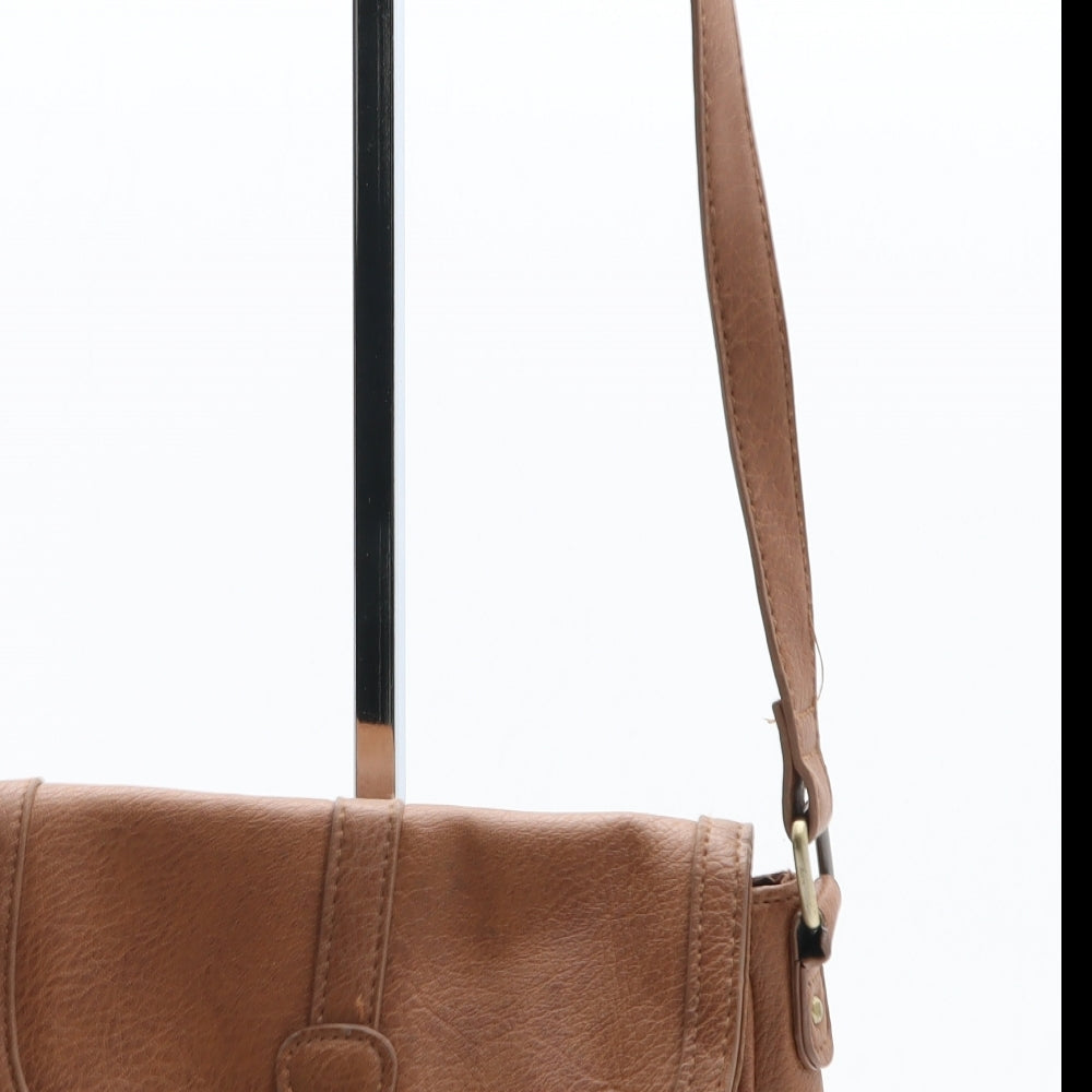 Accessorize Womens Brown Polyurethane Crossbody Size Small