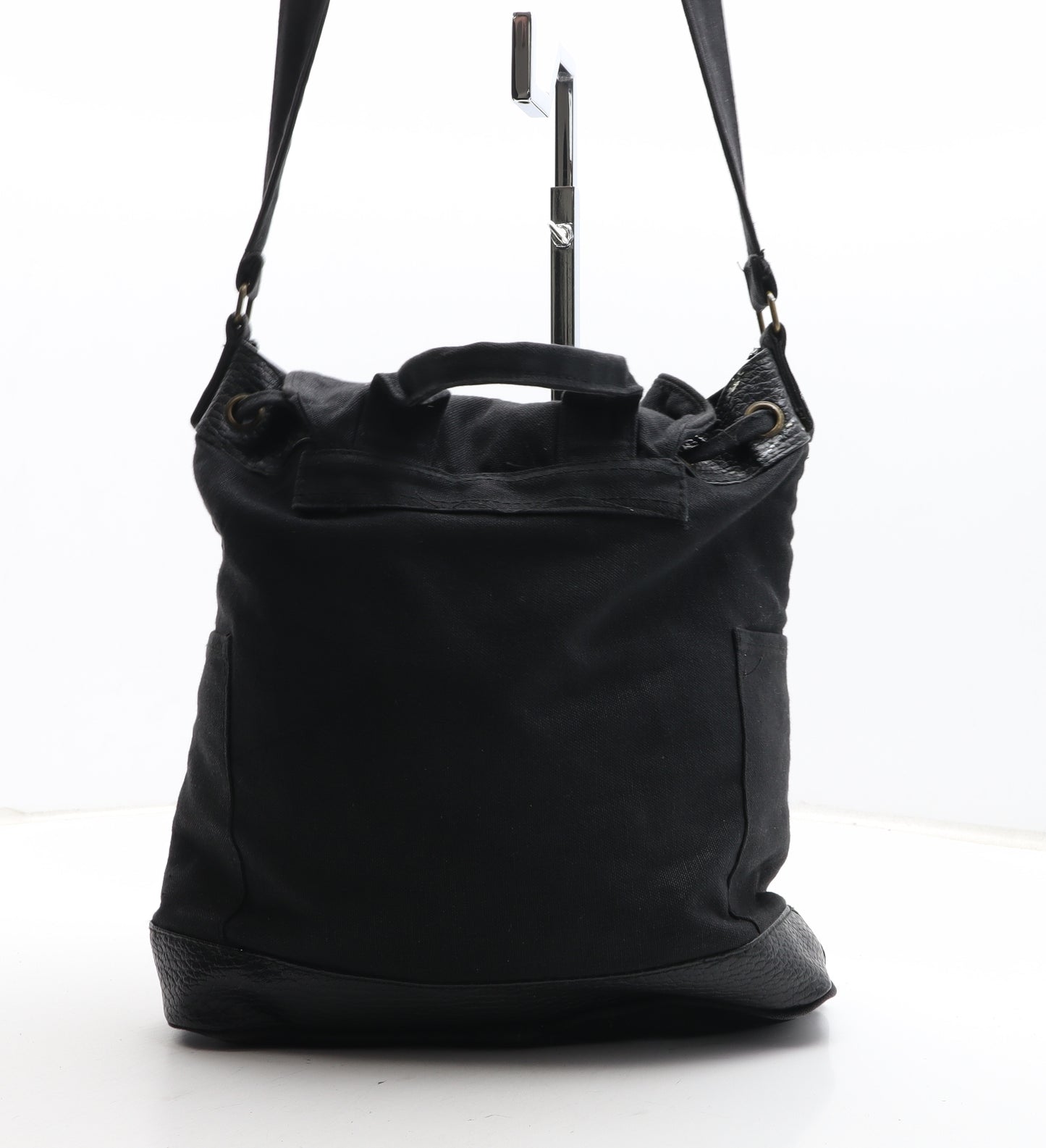 Preworn Womens Black Cotton Crossbody Size Medium