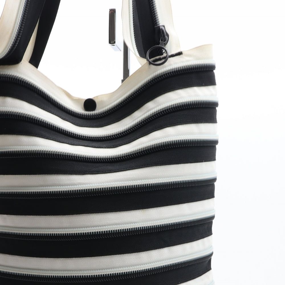 Zip It Womens Black Colorblock Polyester Top Handle Bag Size Large