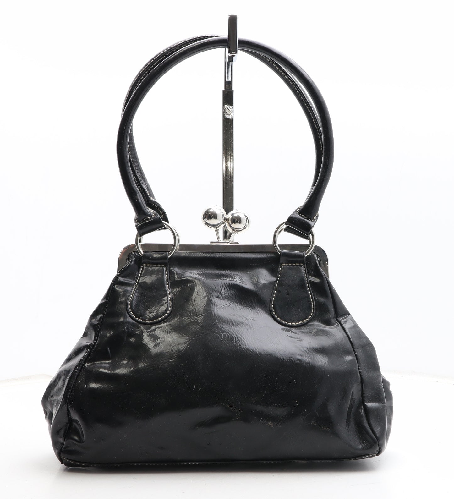 Per Una Womens Black Polyurethane Shoulder Bag Size Medium