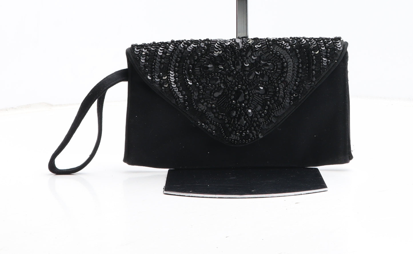 Accessorize Womens Black Cotton Clutch Size Small