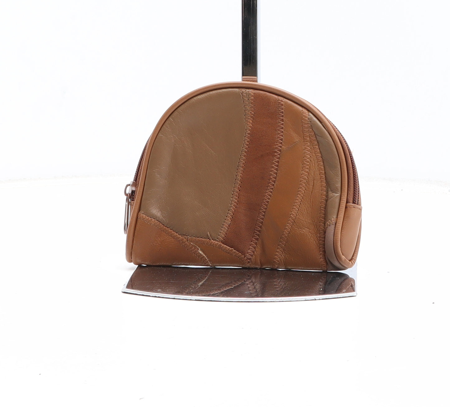 Preworn Womens Brown Colourblock Polyurethane Bow Tie Wallet Size S