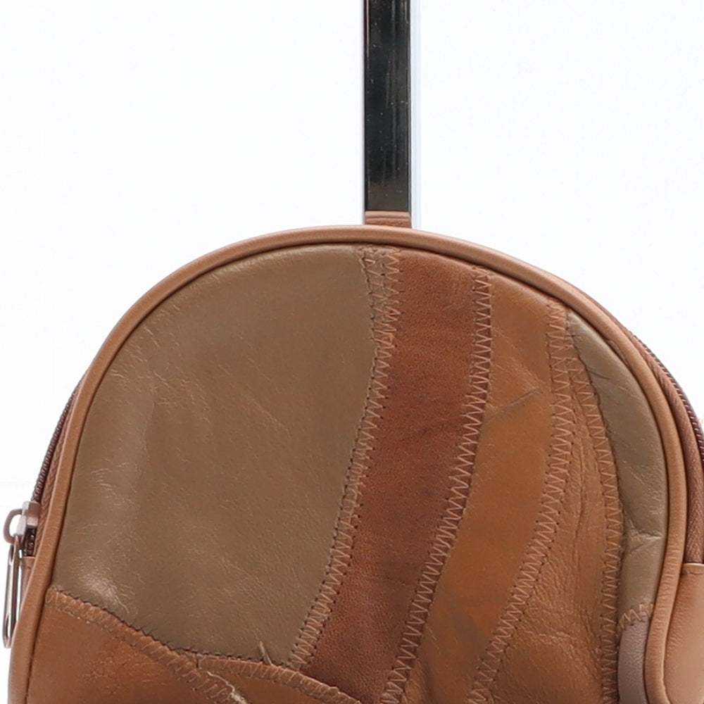 Preworn Womens Brown Colourblock Polyurethane Bow Tie Wallet Size S