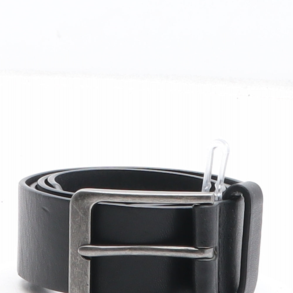 Preworn Womens Black Solid Leather Basic Belt Belt Size 32